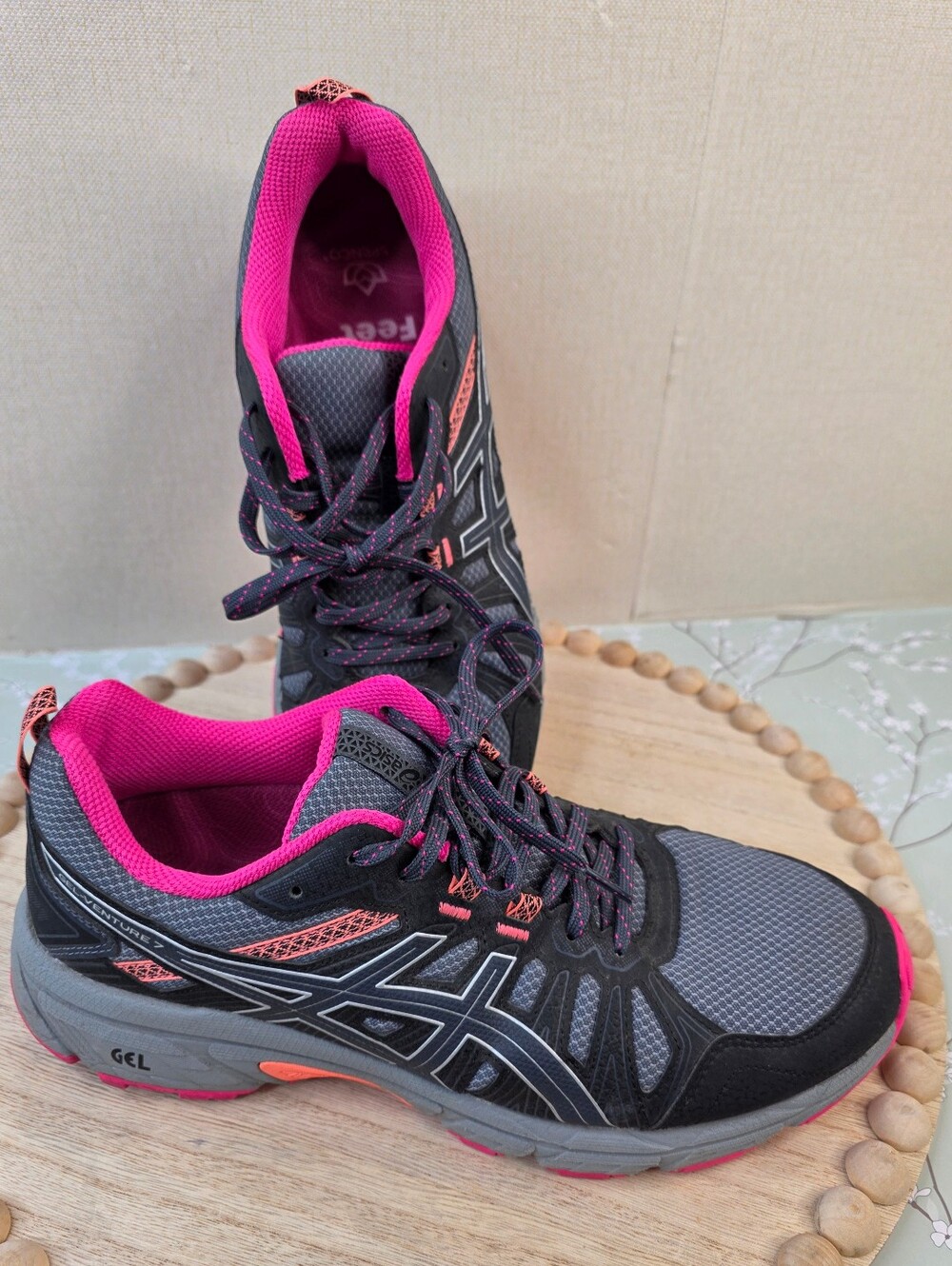 ASICS Women's 11 Athletic Running Shoes in Gray and Pink